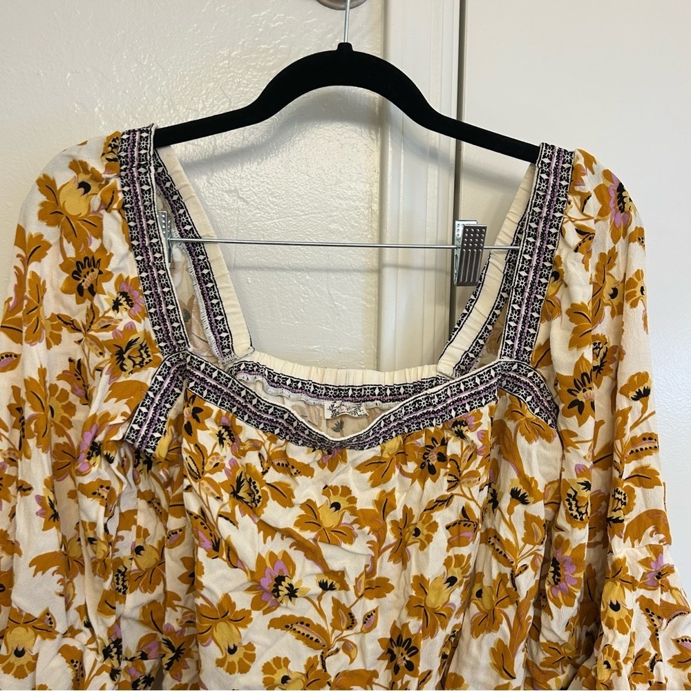 Free People Intimately Blooming Borders Bodysuit White Large Ruffle Bell Sleeves - Picture 4 of 14